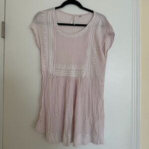 Seraphine Baby Pink Embroidered Tunic Maternity Nursing Top